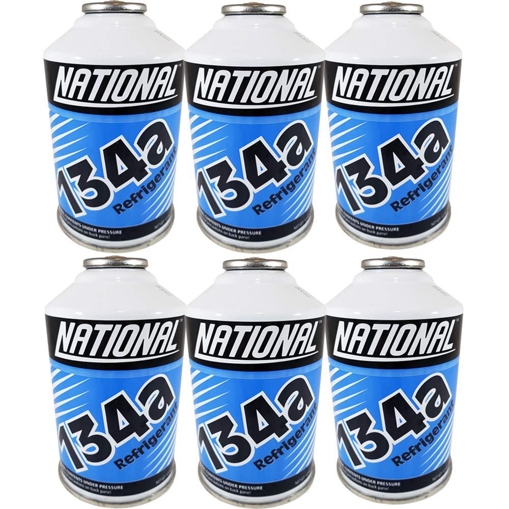 National Refrigerant R134a for MVAC use in a 12-Ounce Self-Sealing Container, Pack of 6