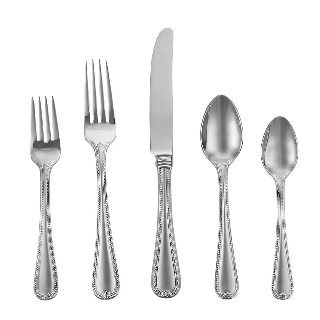 LenoxVintage Jewel Frosted 5-Piece Stainless Steel Flatware Place Setting, Service for 1, Silver -