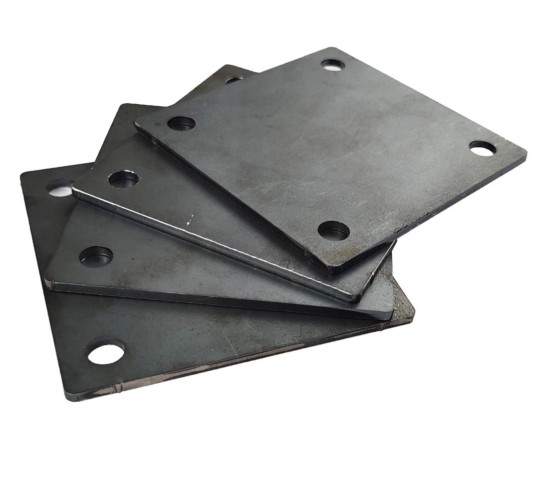 4-inch Steel Plate with Holes. 4 PCS 4"x4"Steel Plate Made from Premium 9 Gauge A36 Hot Rolled Mild Steel. Laser Cut Metal Plate with Smooth Edges. Weldable & Paintable Steel Plates.