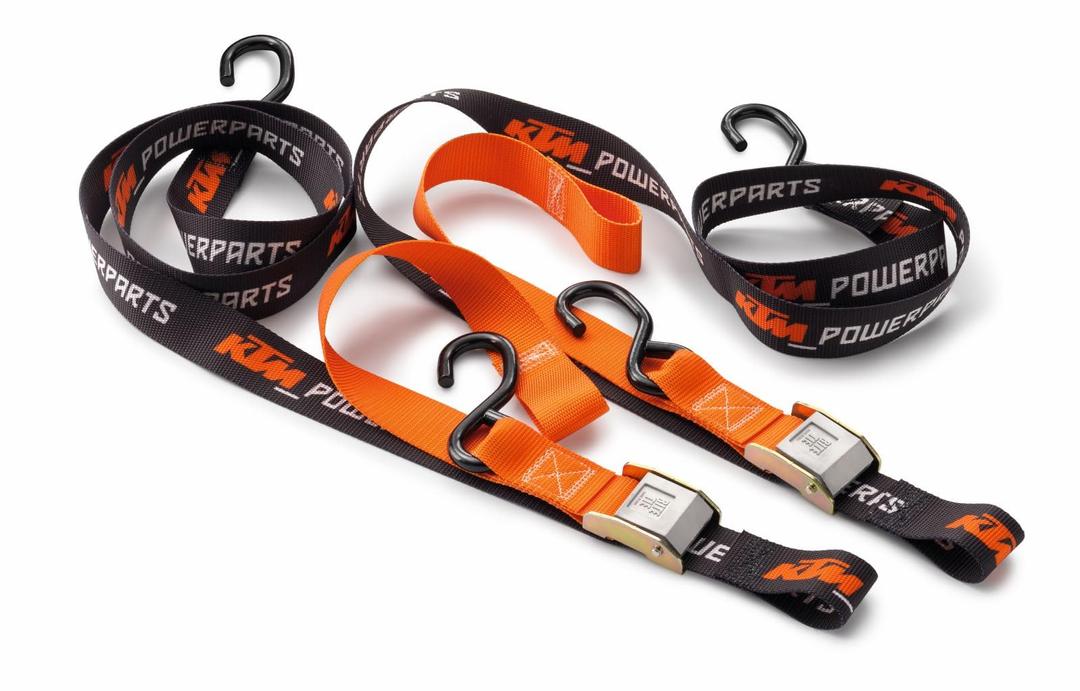 Premium KTM Soft Tie Down Set with Hooks (2 Pack), U6910046, Features Coated Steel Hooks and Soft Tie Loops