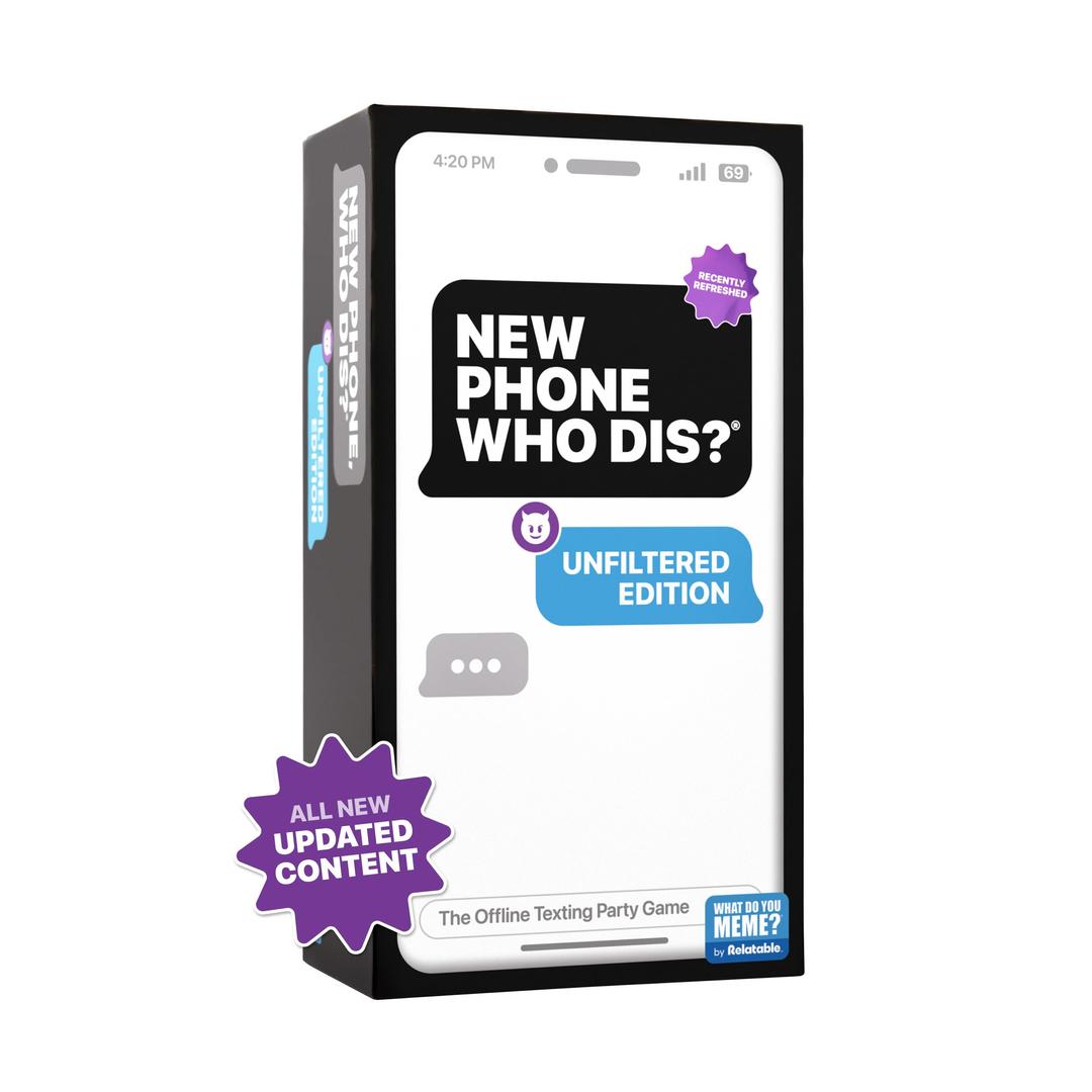 New Phone, Who Dis? by Relatable, The Offline Text Message Party Game, All New Updated Content, Card Games for Adults, Viral Party Game, Game Night Games, Includes 100 Inbox Cards and 300 Reply Cards