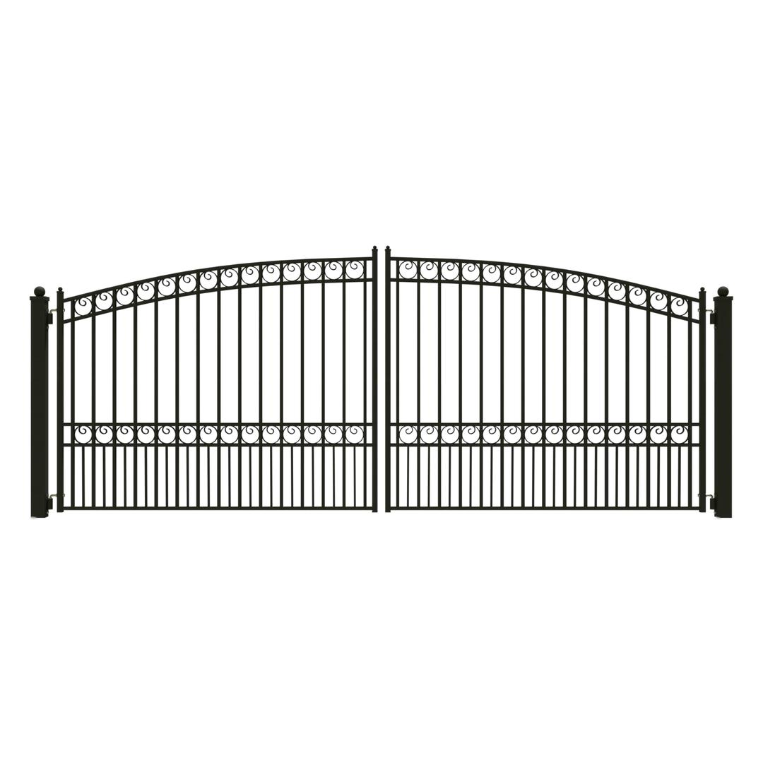 ALEKO Dual Swing Driveway Gate | 16 x 6 Feet | Anti-Rust Galvanized Steel Gate | Outdoor Fence Gate | Swing Security Barrier | DG16PARD | (16x6, Paris Style)