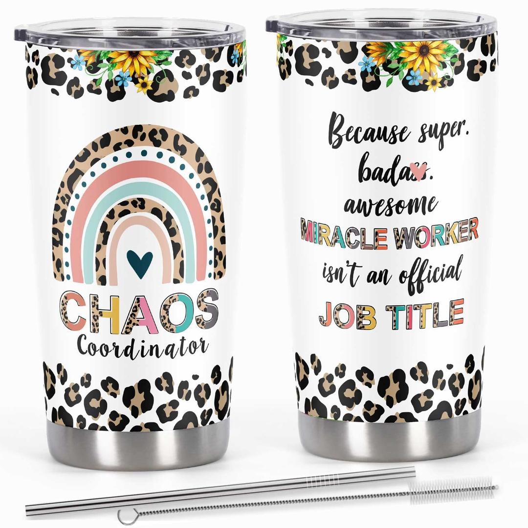 Chaos Coordinator Tumbler, Birthday Gift For Teacher Mom Boss Lady Coworker Manager Women