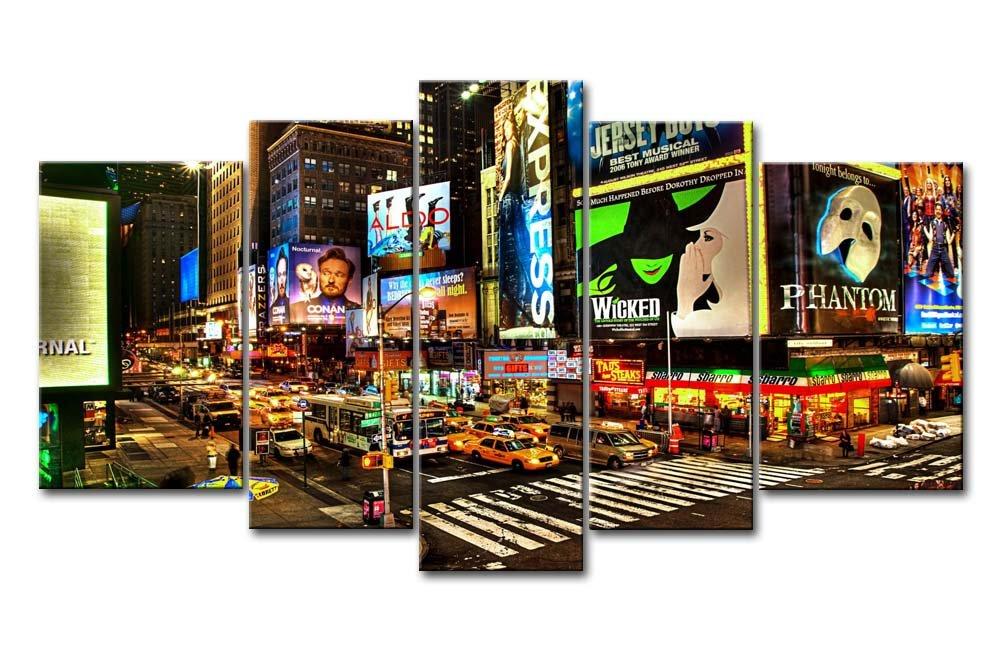 Broadway Wall Art Painting City Night Broadway Street Pictures Prints On Canvas City The Picture Decor Oil for Home Modern Decoration Print