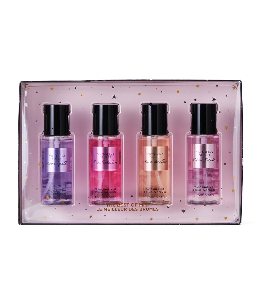 Victoria's Secret Fragrance Mist Collection 4 Piece Mini Mist Gift Set, Assorted Scents, Gift Set for Women