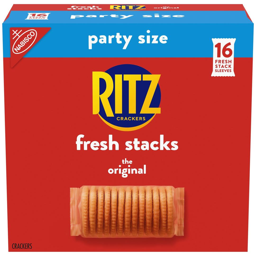 RITZ Fresh Stacks Original Crackers, Party Size, Christmas Crackers, Holiday Crackers, 23.7 oz (16 Stacks)