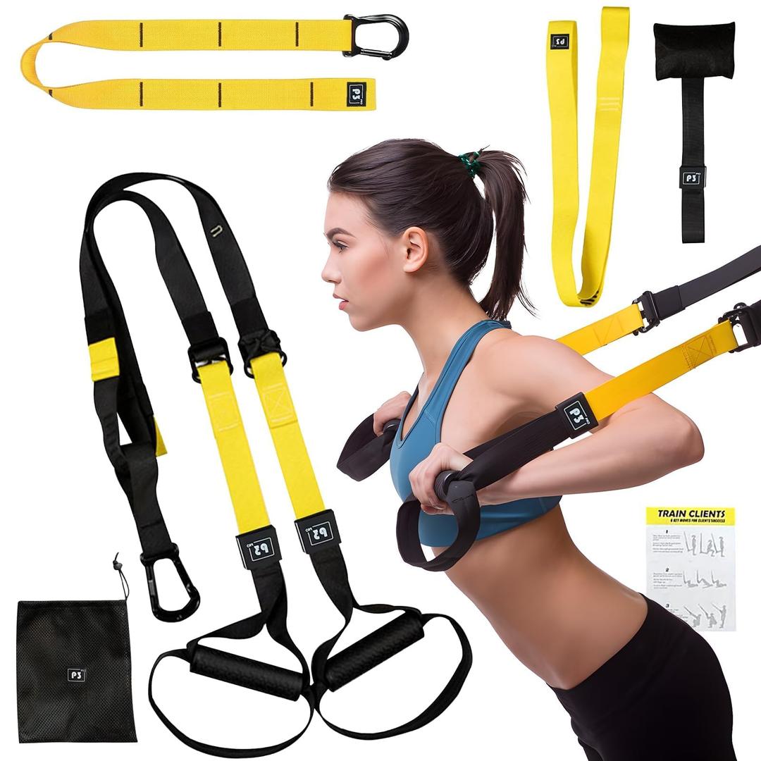 OKSTENCK Suspension Training Kit,Resistance Trainer for Full Body for All Levels,Indoor & Outdoor Use Adjustable Training Straps,Supports Up to 500Kg, All-in-ONE Home Gym Equipment