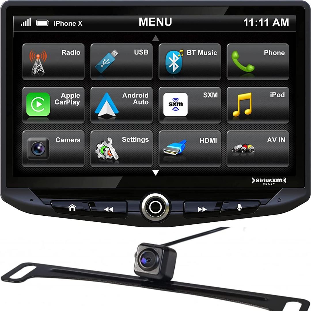 Stinger HEIGH10 10” Universal Multimedia Car Stereo Head Unit, Apple CarPlay, Android Auto, SiriusXM Ready, Bluetooth, GPS Navigation, with Backup Camera