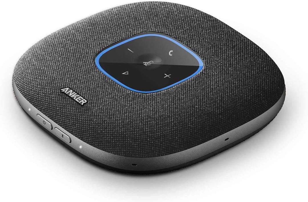 Anker PowerConf S3 Bluetooth Speakerphone with 6 Mics, Enhanced Voice Pickup, 24H Call Time, App Control, Bluetooth 5, USB C, Conference Speaker Compatible with Leading Platforms (Renewed)