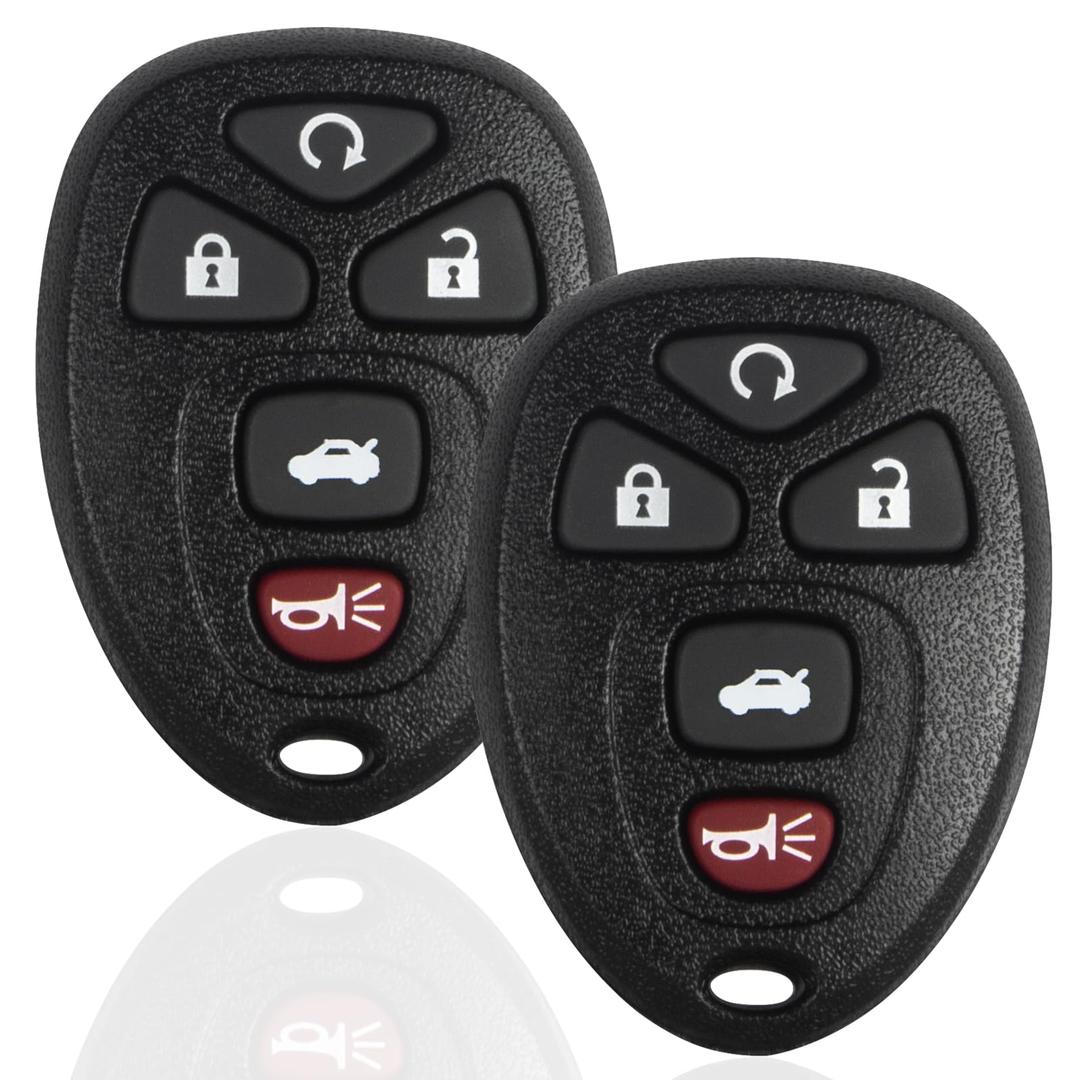 Remote Key Fob Replacement Compatible with 2006-2013 Chevy Chevrolet Impala/ Monte Carlo/ Buick Lucerne/ Cadillac DTS Car Keyless Entry Remote Start 5 Buttons, OUC60270, OUC60221