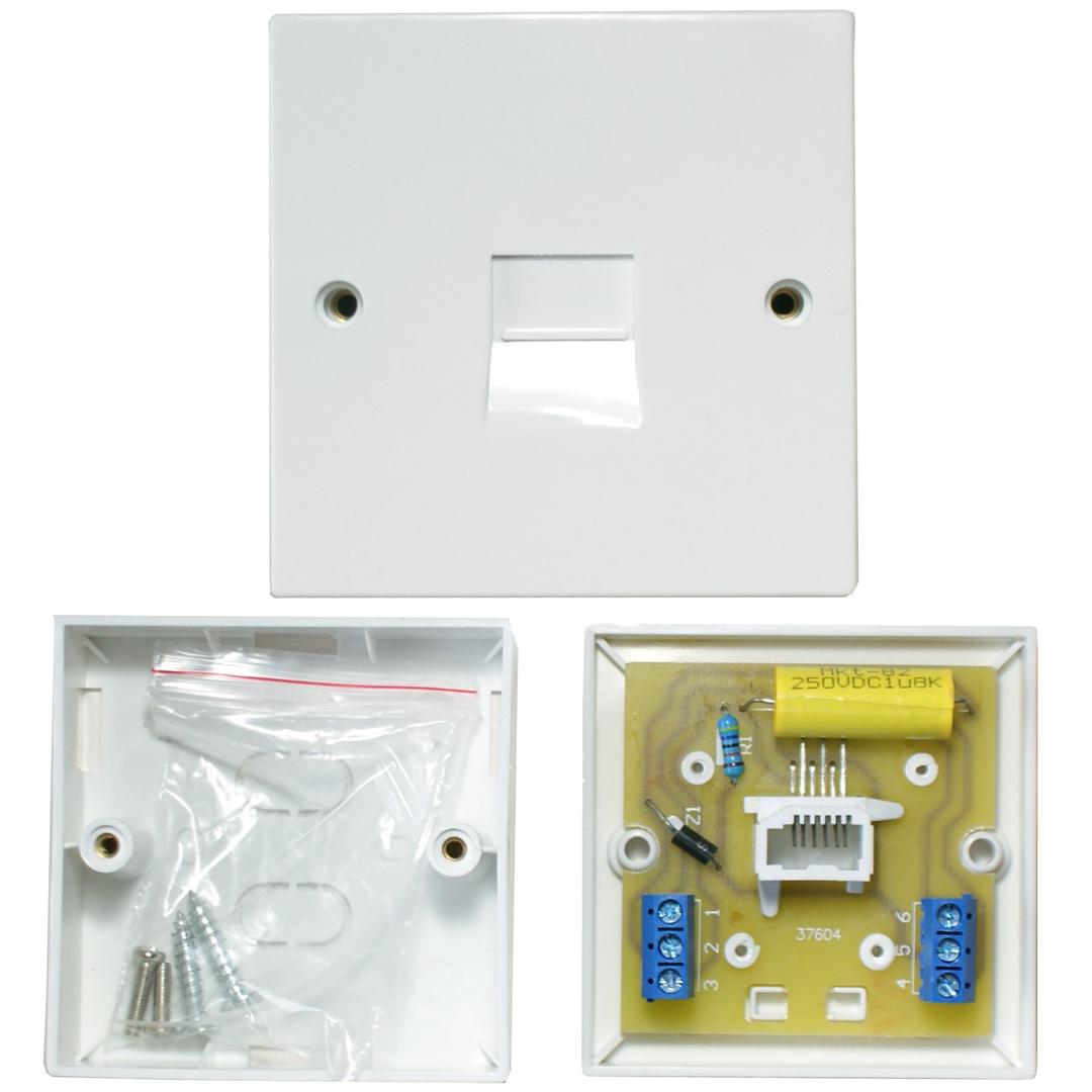 BT Master Single Telephone Socket - Screw Terminals - PSTN Line Wall Face Plate 2/4A - Loops