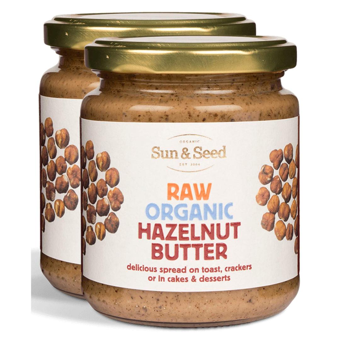 Sun & SeedRaw Organic Nut Butter Spreads - Gluten-Free and Keto Friendly - Ultra Nutritious (250g) (Hazelnut (2 Pack))