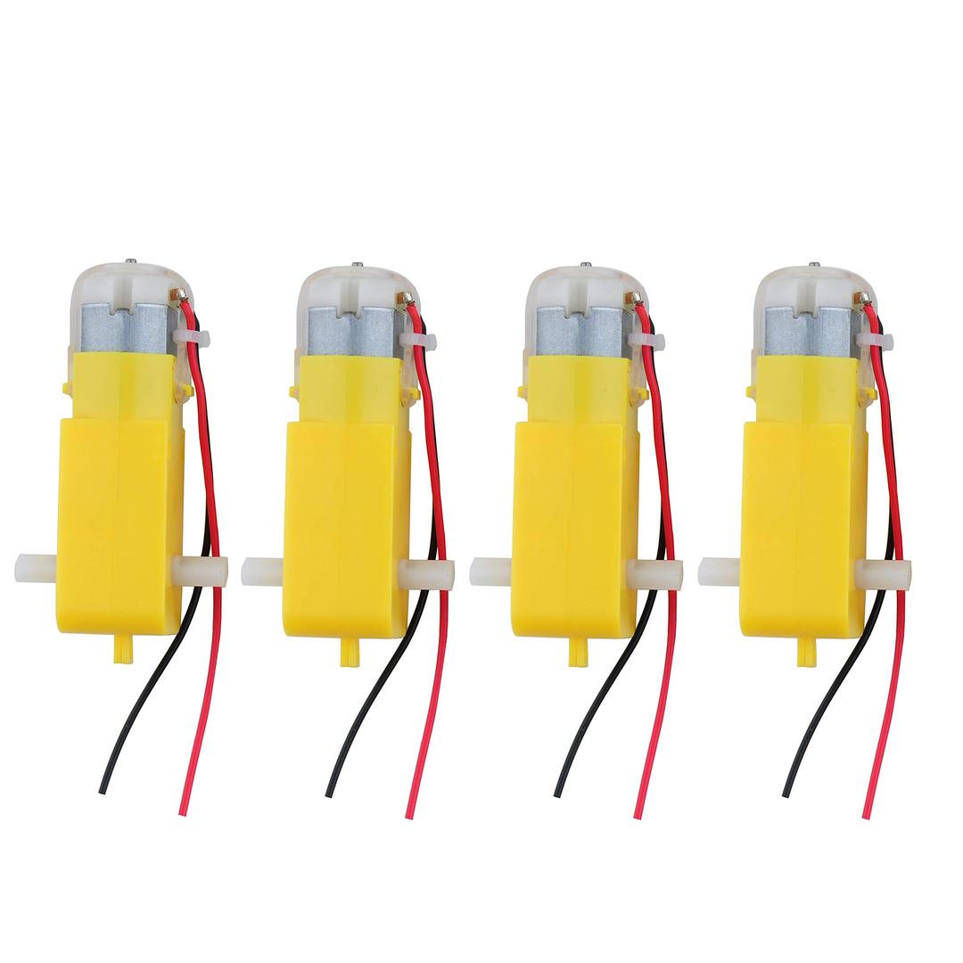 4PCS DC TT Motor Gearbox Motor - 3-6V Dual Shaft Geared Electric Motors for Ar-duino Smart Car Chassis - 200RPM Ratio 1:48 DIY Robot Toys (4)