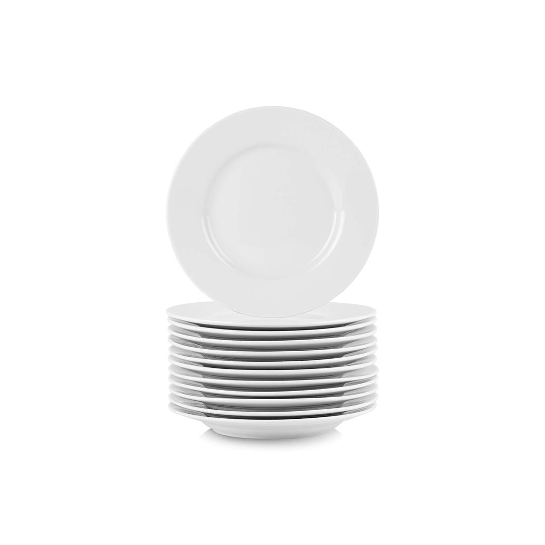 10 Strawberry Street 6" Catering Round Appetizer Plate, Set of 12,White