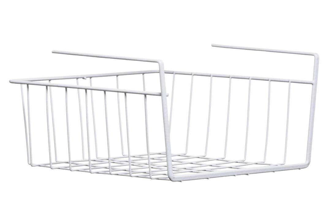 Premier Housewares Under Shelf Storage Basket for Cupboard Shelf Organiser Pantry Storage Baskets,White,.29 cm