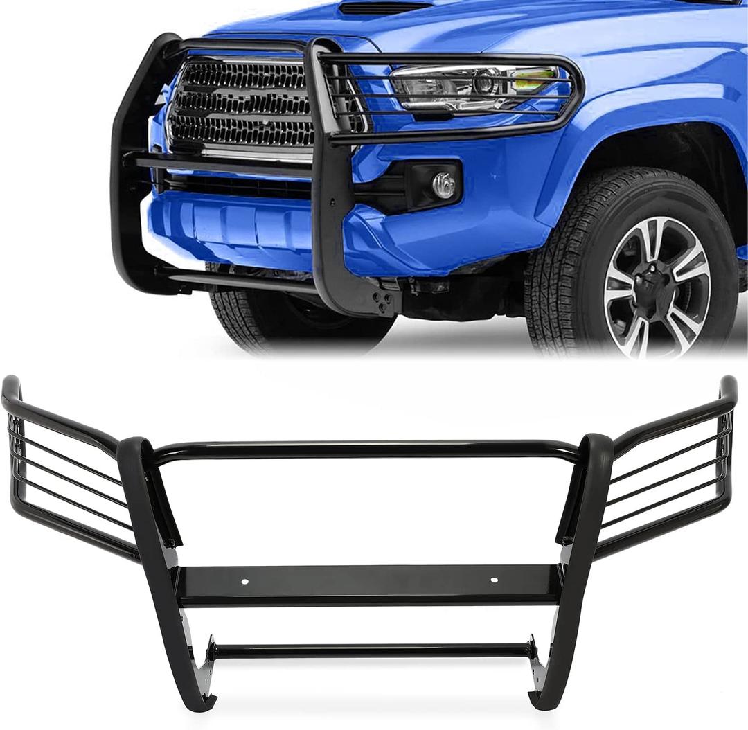 Kojem Brush Grill Guard Compatible with 2005-2014 Toyota Tacoma Front Bumper Grille Guard Protection Bull Bar Powder Coated Steel Black