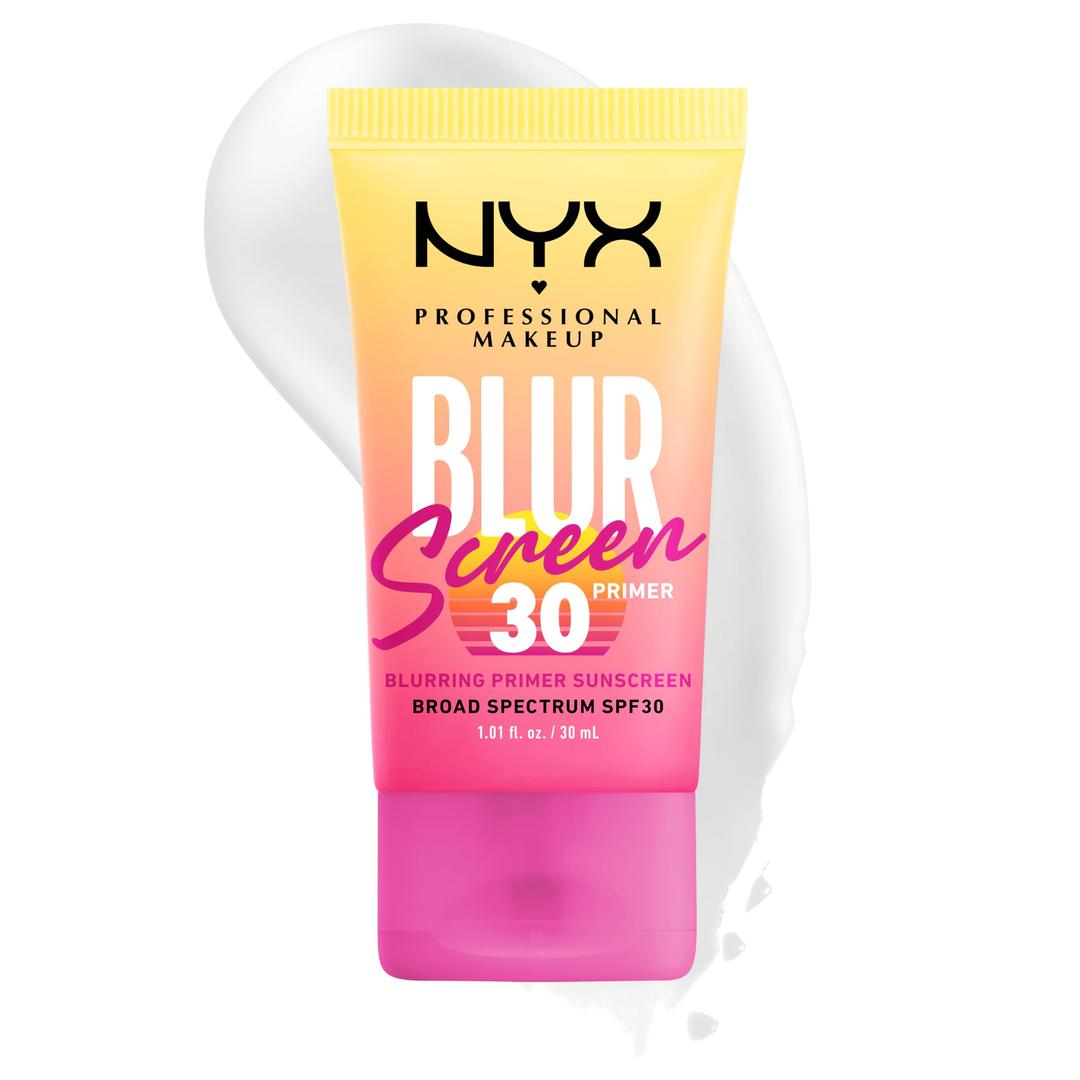 NYX PROFESSIONAL MAKEUPBlurscreen SPF 30 Primer, 3-in-1 Blurring Makeup Primer with Sunscreen, Vegan Formula with No White Cast or Greasy Feeling