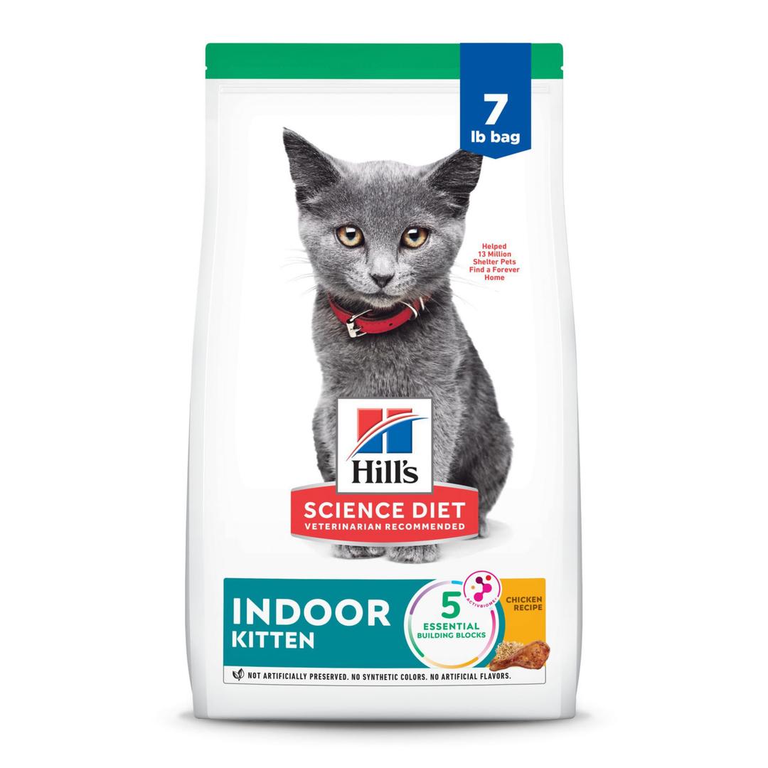 Hill's Science DietIndoor, Kitten, Easy Litter Box Cleanup, Dry Cat Food, Chicken Recipe, 7 lb Bag