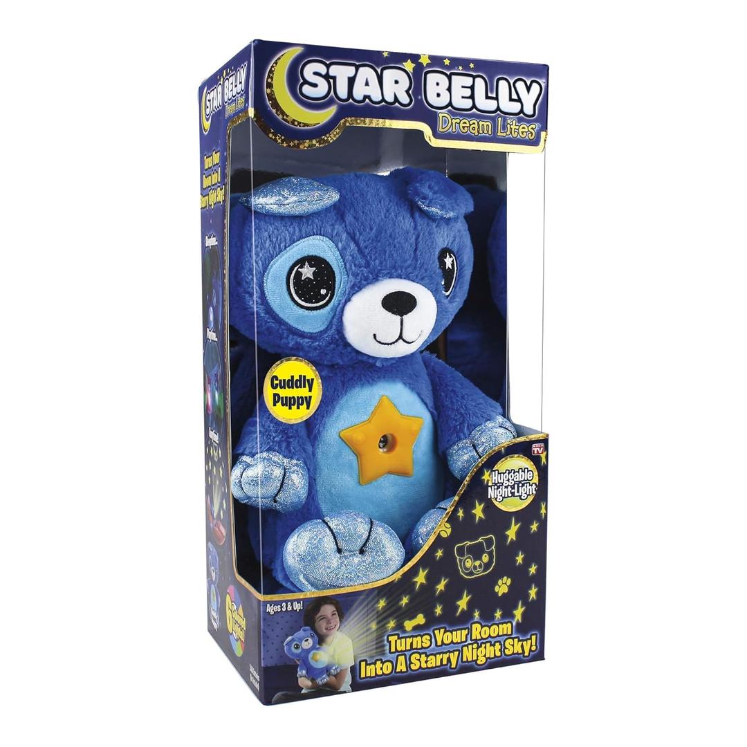 Ontel Star Belly Dream Lites, Stuffed Animal Night Light, Cuddly Blue Puppy - Projects Glowing Stars & Shapes in 6 Gentle Colors, As Seen on TV