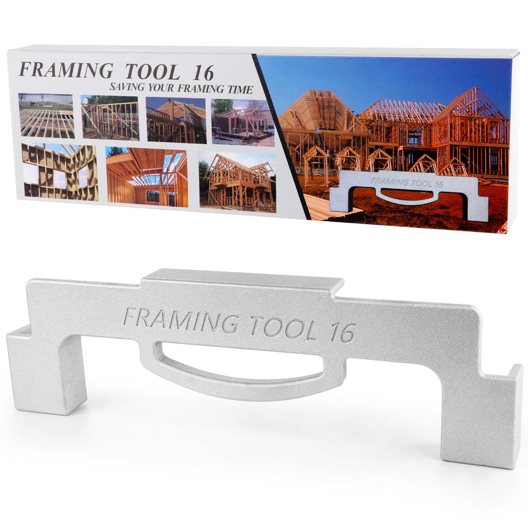 Framing Tools, 16 Inch On-Center Framing Tool, Layout Tools Made of Sturdy Aluminum, Precision Wall Framing Tool, Measurement Jig Tool For Walls, Roofs, Floors or Ladders