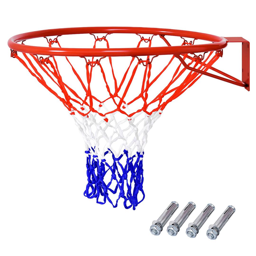 Goplus Replacement Basketball Rim Net, 18inch Portable Basketball Hoop Wall Door Mounted Indoor Outdoor Hanging Outside