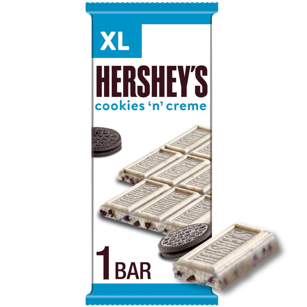 HERSHEY'S Cookies 'n' Creme XL, Candy Bars, 4 oz (12 Count, 16 Pieces)