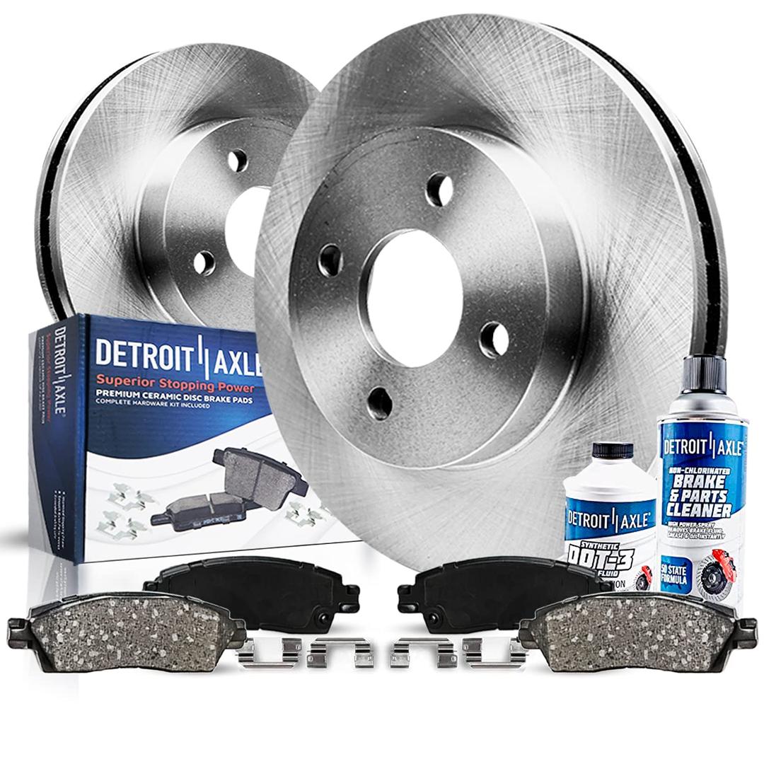 Detroit Axle - Front Brake Kit for 07-12 Nissan Sentra Versa, 09-14 Cube Replacement 2007 2008 2009 2010 2011 2012 Disc Brakes Rotor Ceramic Brake Pads