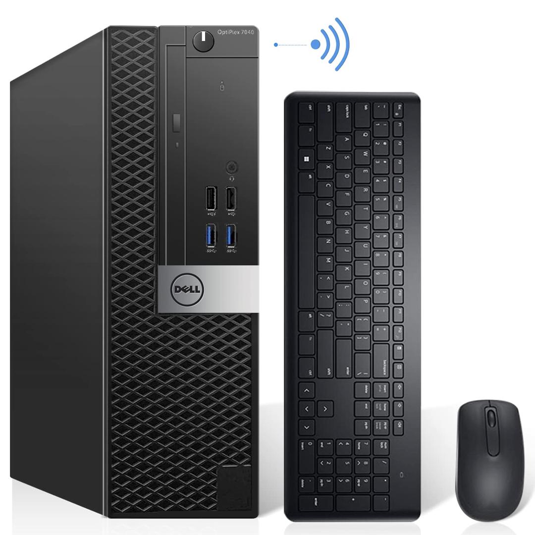 Dell OptiPlex 7040 SFF Desktop Computer PC Intel Quad Core i7-6700 3.20GHz AX200 Built-in WiFi 6 Bluetooth 32GB DDR4 512GB NVMe M.2 SSD 2TB HDD HDMI Wireless Keyboard & Mouse Windows10 Pro (Renewed)