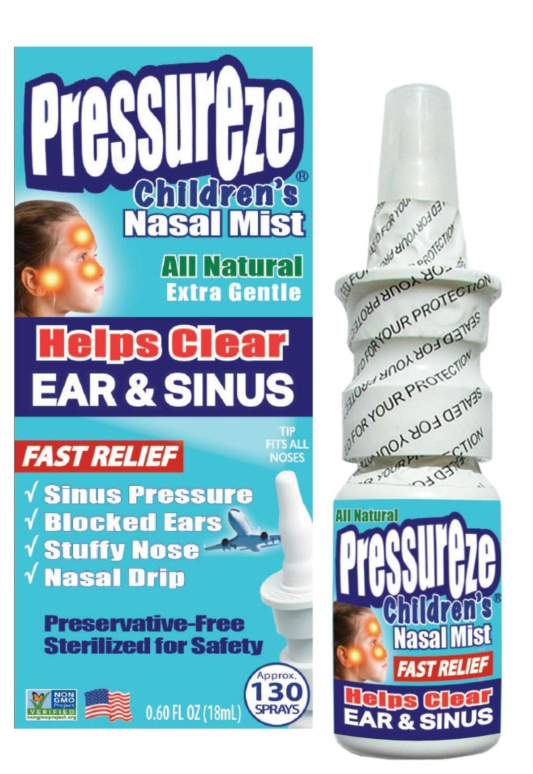 All Natural Preservative-Free Sterile Nasal Spray for Children - Fast Relief Nasal Spray - for Sinus Allergies & Congestion | 130 Sprays, 18 ml