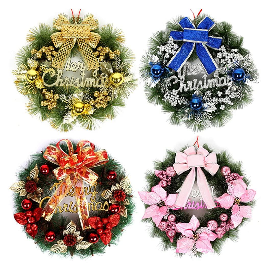 SalLady Christmas Wreath Handmade Artificial Seasonal Front Door Wreath Xmas Wreath Holiday Wreath Hanging Ornament Seasonal Festive Decoration