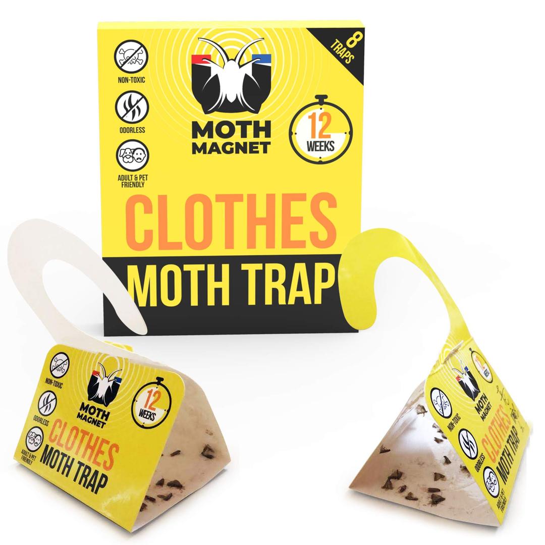 MOTH TRAP- Pheromones moth traps attract male moths to our sticky moth traps to stop the cycle. Carpet and Clothes Moth traps are non toxic. Carpet moth killer providing carpet moth treatment