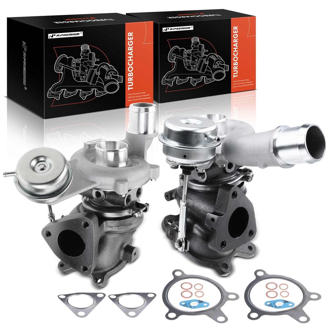 A-Premium 2Pcs Left and Right Complete Turbo Turbocharger Kit, with Wastegate Actuator & Gasket, Compatible with Ford Explorer, Flex, Police Interceptor, Taurus, MKS, MKT, 3.5L, Replace# AA5E-9G438-GD