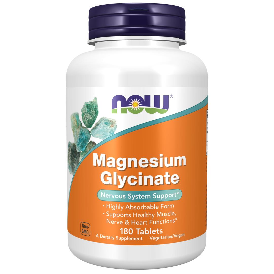 NOW Foods Supplements, Magnesium Glycinate 100 mg, Highly Absorbable Form, 180 Tablets