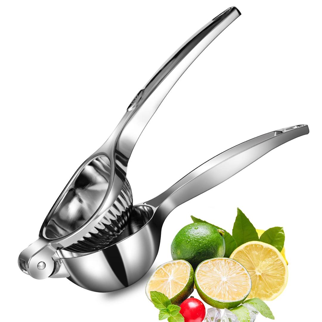 TEZZPremium Lemon Squeezer, Large Heavy Duty Handhelp Juicer for Lemon, Stainless Steel Hand Press Citrus Juicer, Lime Squeezer Bar Tool, Manual Citrus Press