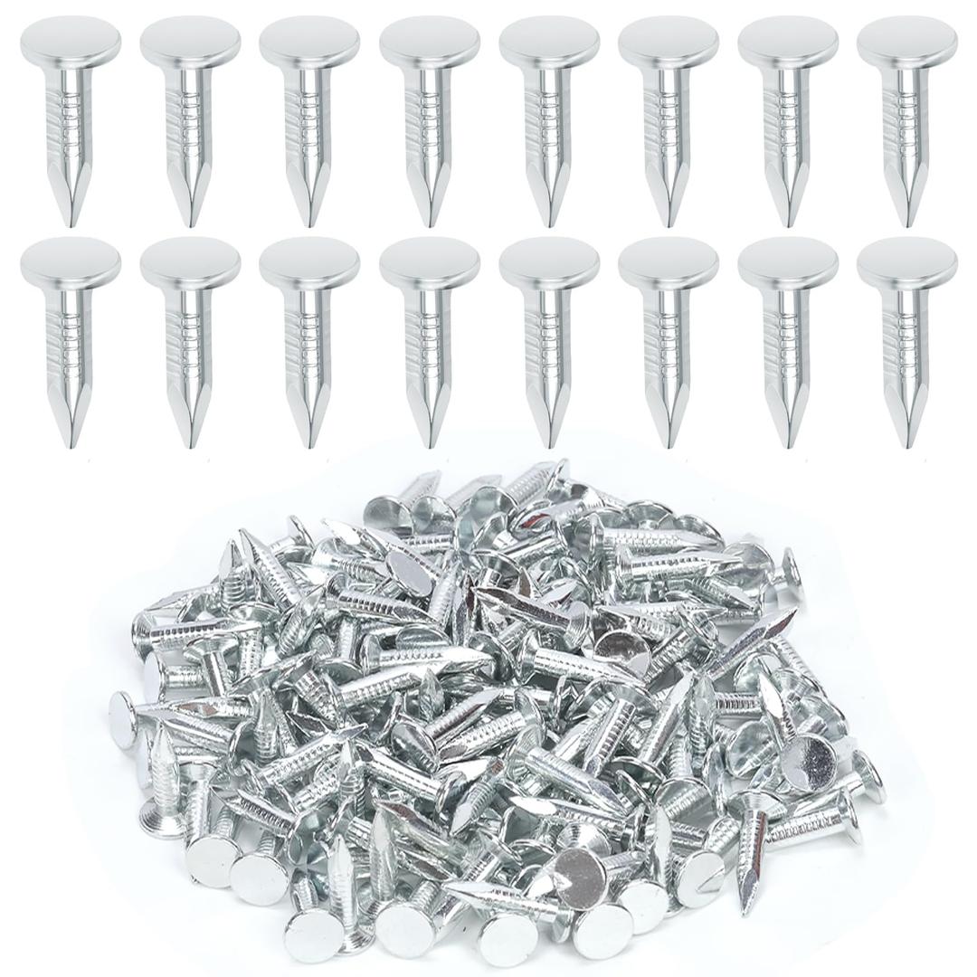 Keadic 300Pcs 3/4" Galvanized Roofing Felt Nails Bulk Set, 20mm Broad Head Pins House Hardware Nail for Roofing Felt Insulation Film Foam Board Asphalt Singles Fastening