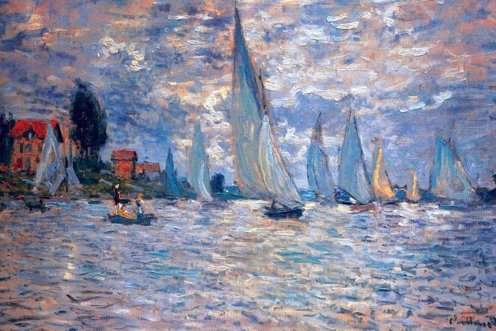 Claude Monet Les Barques Impressionist Art Posters Claude Monet Prints Nature Landscape Painting Claude Monet Wall Art French Wall Decor Monet Art Cool Wall Art Print Poster 36x24