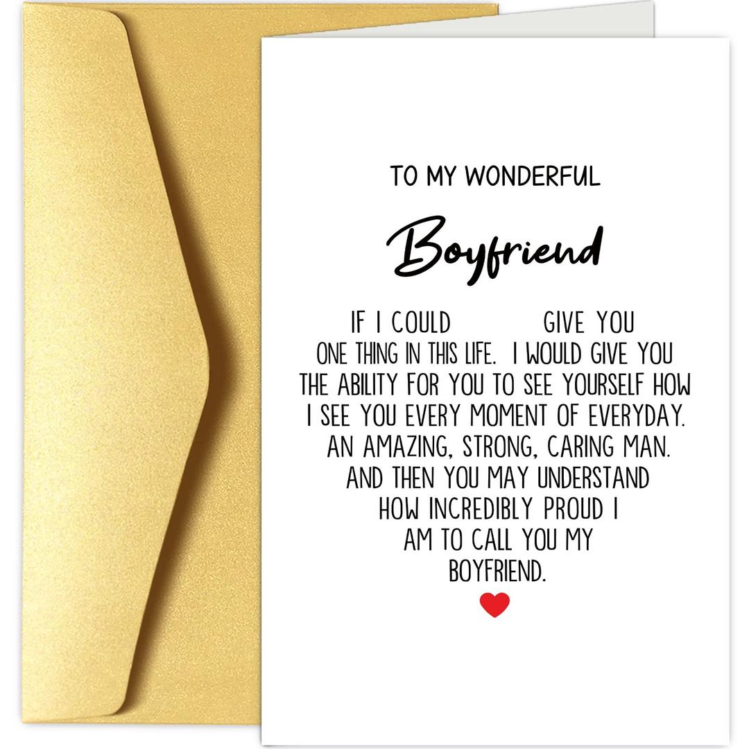 Chenive Heartfelt Boyfriend Greeting Card, Birthday Card for Boyfriend, Anniversary Card for Him, How Incredibly Proud I Am To Call You My Boyfriend