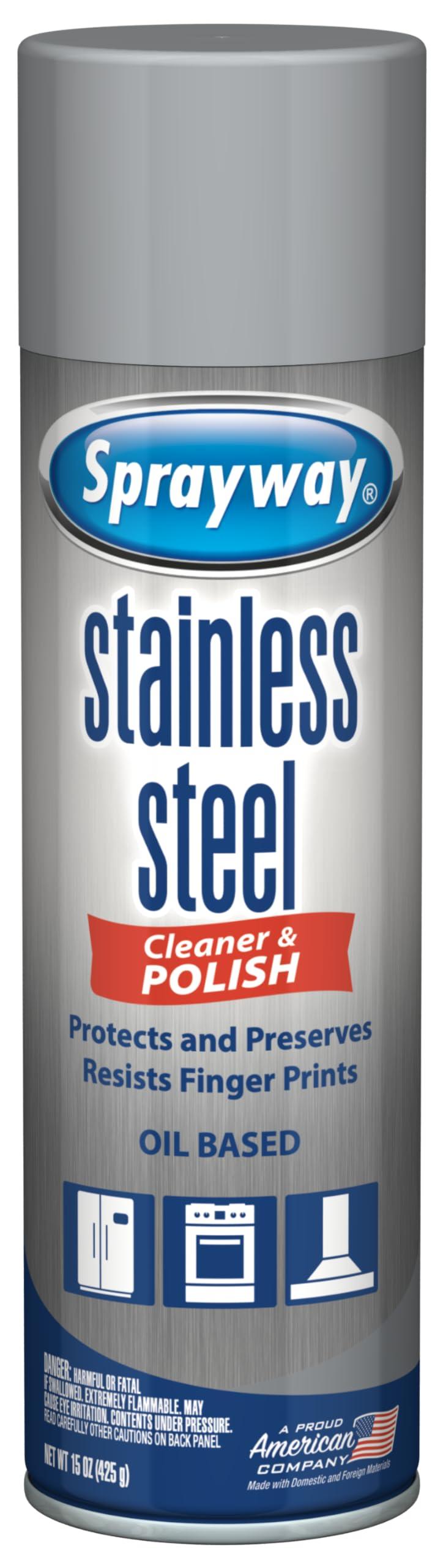 Sprayway SW841 Oil-based Stainless Steel Cleaner and Polish, Protects and Preserves, Resists Streaks and Finger prints, 15 Oz.