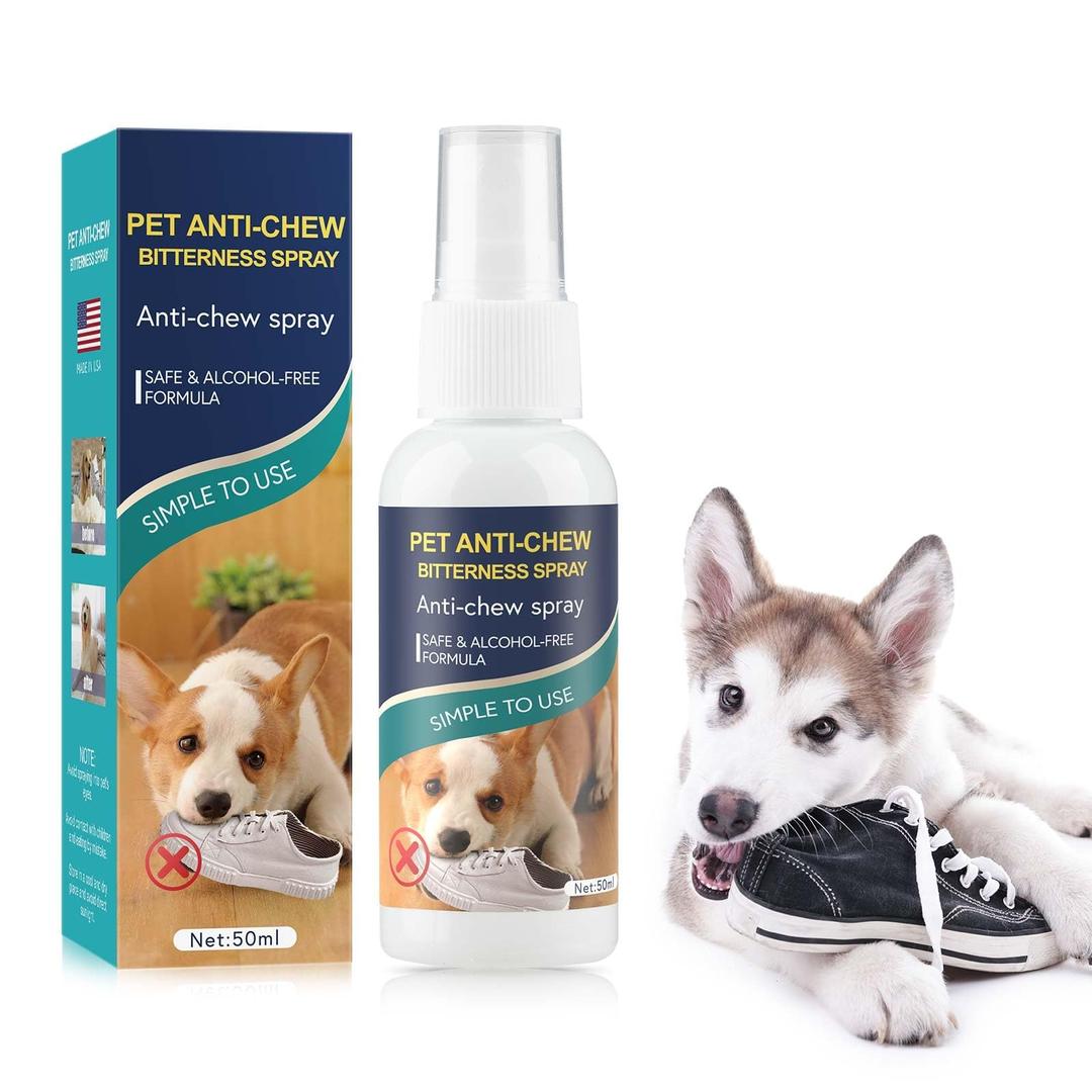 KIUTYB No Chew Spray for Dogs, Dog & Cat Deterrent Spray, Bitter Apple Spray for Dogs to Stop Chewing, Effective Anti Scratch Furniture Protector, Non-Toxic & No Smell - Indoor & Outdoor Safe Blue