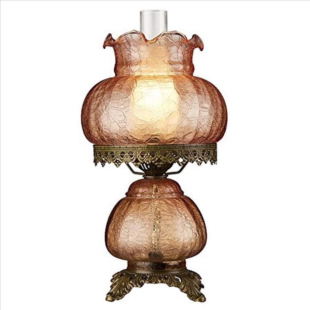 Design Toscano Rose Court Victorian-Style Hurricane Table Lamp 16 Inch