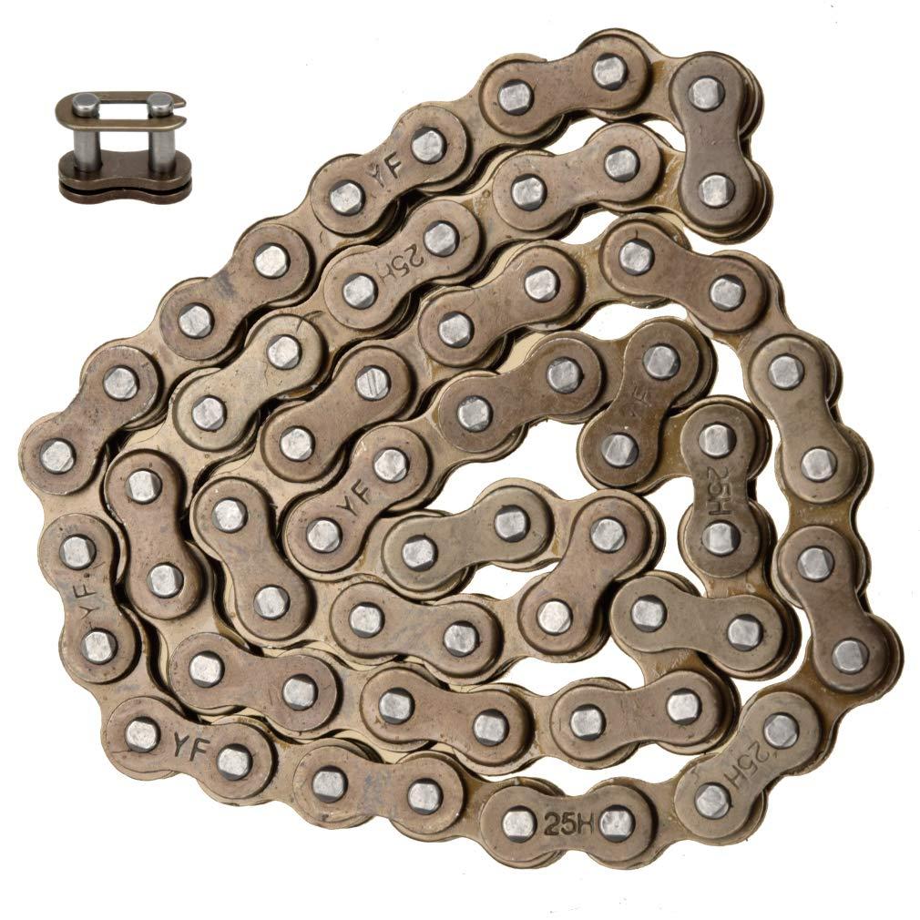 HIAORS 25H 62 Links Starter Chain for 50cc 70cc 90cc 110cc 125cc Chinese Taotao Coolster Sunl Apollo Peace JCL Baja Vitacci Redcat Kazuma Falcon Electric Start Engine ATV Quad Dirt Bike Go-kart Parts