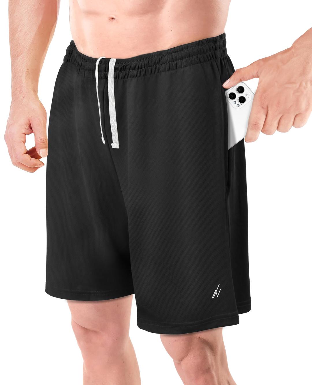 NY Threads Men's Athletic Shorts Quick Dry Loose-Fit Lightweight Running Workout Gym Shorts with Pockets