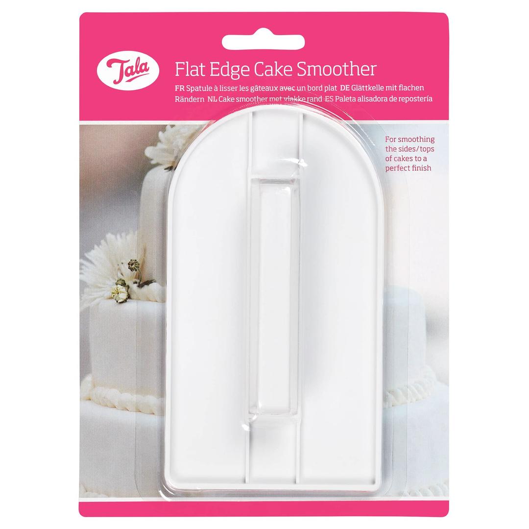 Tala Flat Edge Cake Smoother - Fondant Icing Smoothing Tool - Cake Scraper with Easy-to-Use Handle - BPA-free Fondant Tools - 20cm x 14.5cm x 3cm, White