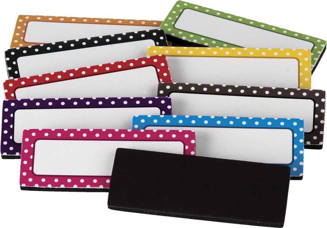 Teacher Created Resources® Polka Dots Magnetic Labels, 30 Per Pack, 2 Packs