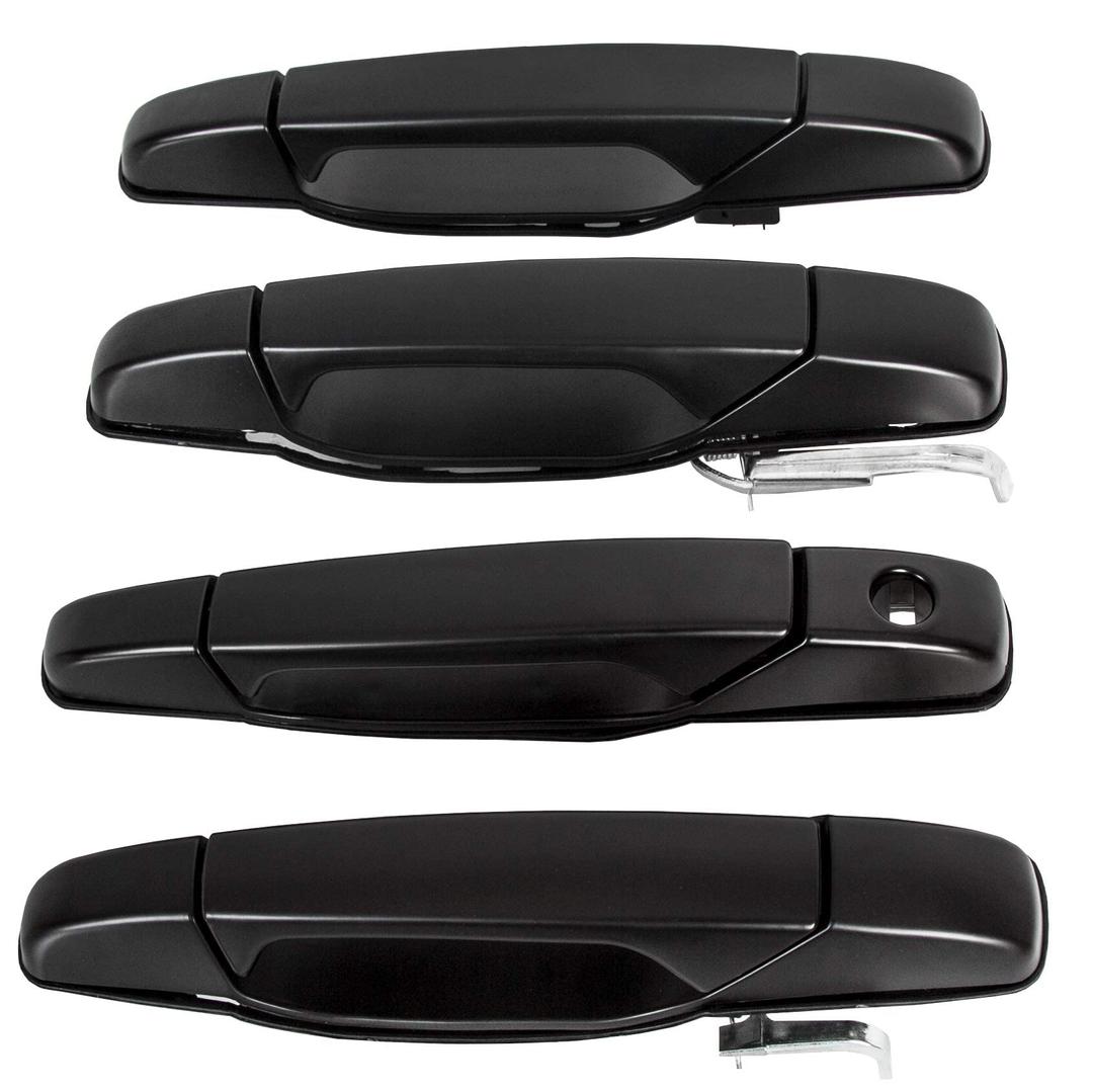 ECOTRIC Exterior Door Handle 4pcs Compatible with 2007-2014 Chevy Chevrolet Avalanche Silverado 1500/2500/3500 Suburban Tahoe GMC Yukon XL Replacement for 15915129 20828243 15130835