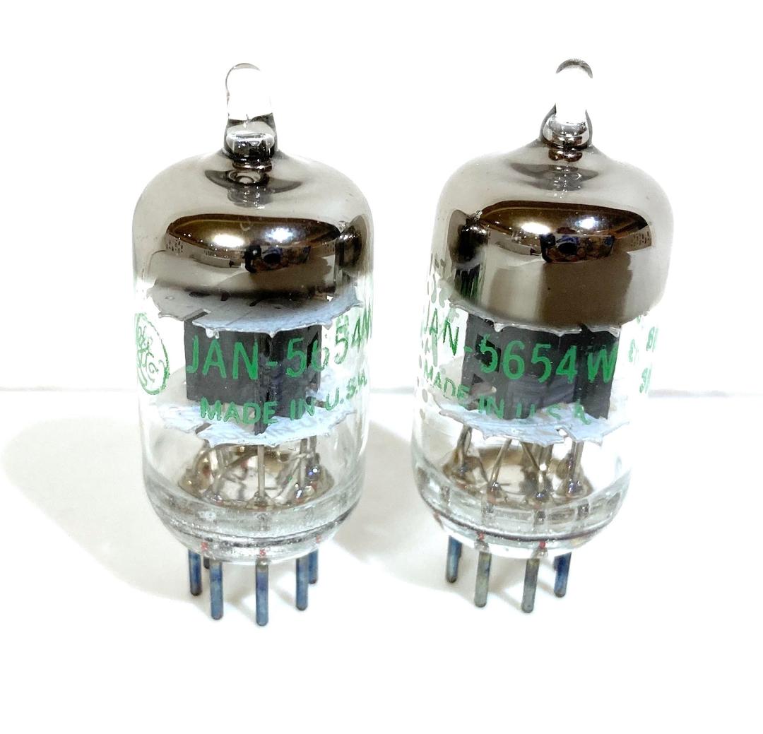 Riverstone Audio Tested/Matched Pair (2 Tubes) 7-Pin JAN 5654W Vacuum Tubes - Upgrade for 6AK5 / 6J1 / 6J1P / EF95, JAN 5654W - Gold Grade Pair