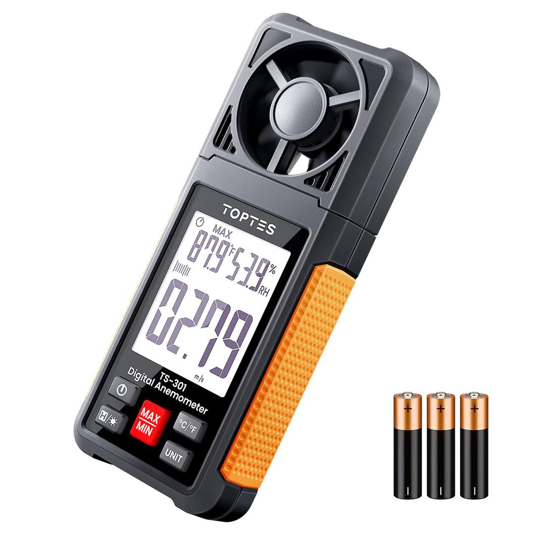 TS-301 Digital Anemometer, Wind Speed Meter with 2.26-inch Big Backlight LCD Screen, Air Flow Meter for Sailing Surfing Drone Flying RC Plane Golf Shooting HVAC