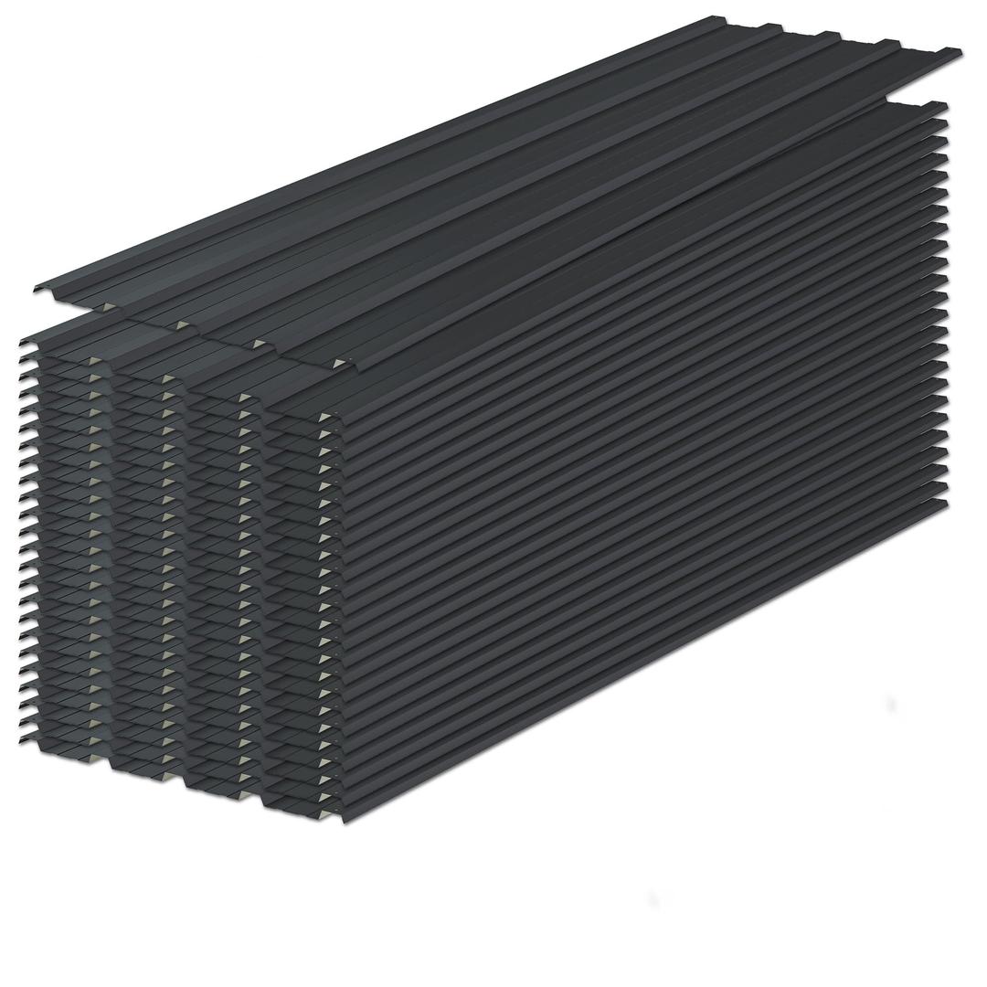 Metal Roofing Panels 25 pcs 60.63 inch x 16.77 inch Galvanized Steel, Corrugated Tin Roof Panels Roofing Sheets Heavy Duty Roof Replacement for Patio Carport Garden, Black