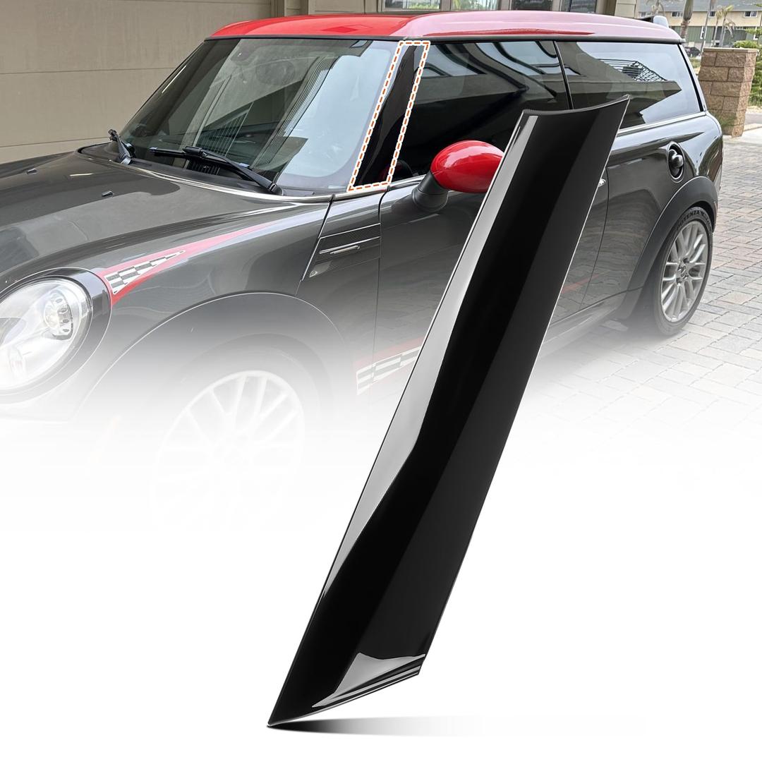 ACLONG Windshield A Pillar Post Trim Molding Cover Fit for Mini Cooper R55 2008-2014 R56 2007-2013 R57 2009-2015 Left Driver Side Replaces 51137272583 Window Side molding Accessories-1 PC