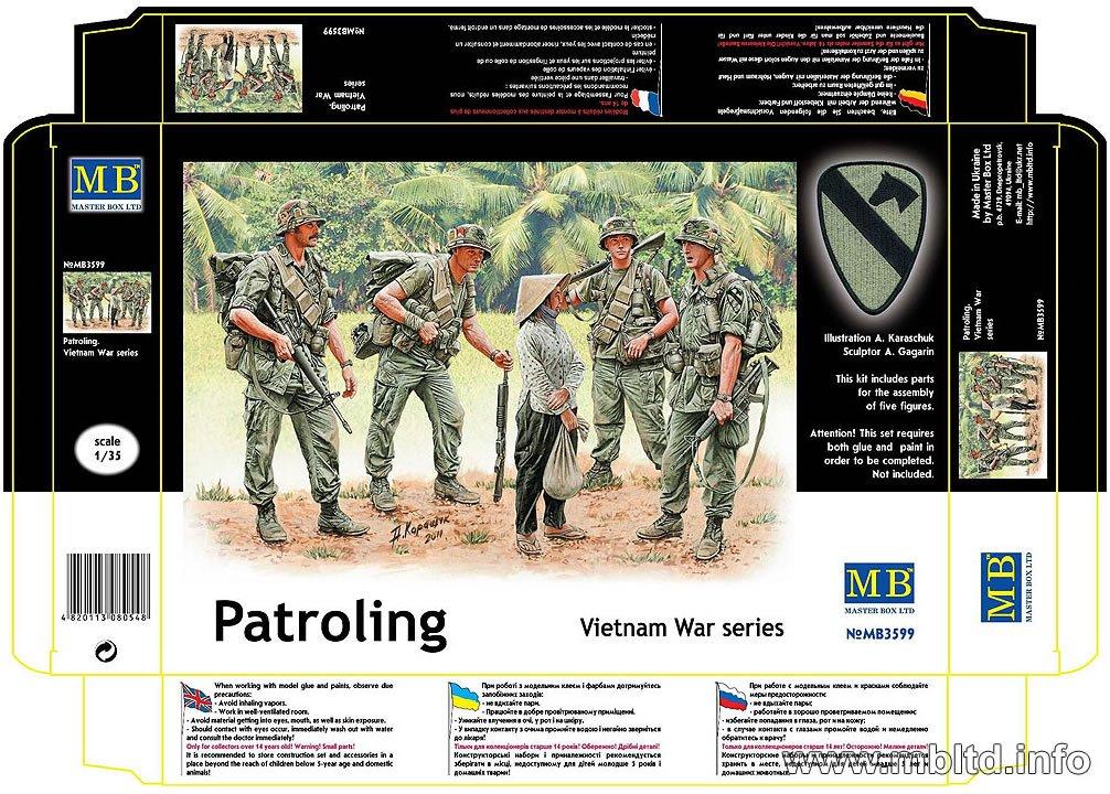 Master Box US Soldiers Patrolling Vietnam (4 and Woman) Figure Model Building Kits (1:35 Scale)